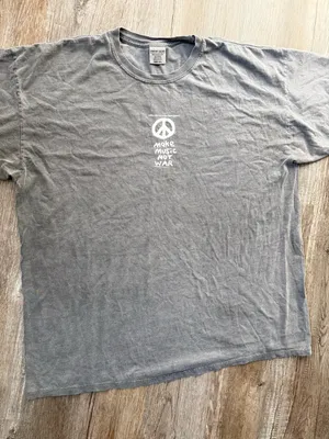 VTG Comfort Colors Make Music Not War Graphic T-shirt Peace Hippie Gray Size XXL thumbnail 1