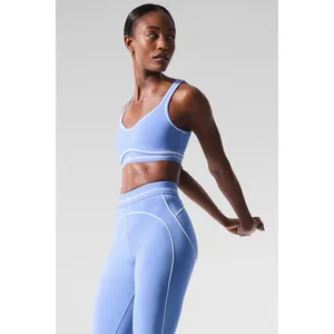 Alo Yoga Airbrush Heart Throb Bra Crystal Clear Blue/White M thumbnail 6