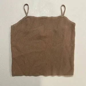 Abercrombie & Fitch Ribbed Knit Camisole Tank Top Brown Minimalist Size Large thumbnail 1