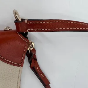 Dooney & Bourke Pebble Grain Leather Shoulder Bag Cream Tan Hobo Purse thumbnail 7
