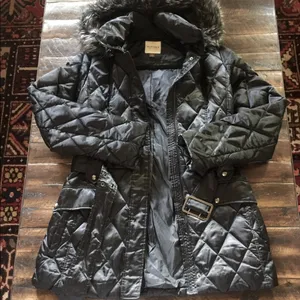 Black Puffer Jacket w/ Detachable Hood, EUC thumbnail 2
