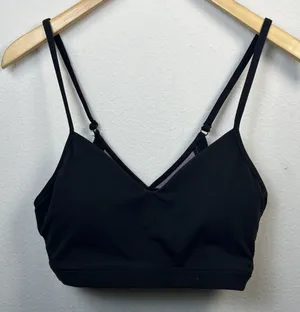 Athleta sports Bra A b C MEDIUM Black Adjustable Straps removable athletic thumbnail 1