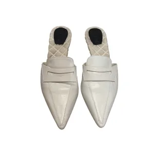 AERA Solid Leather Mule Loafers Pointed Toe Dress Casual White Womens EU 36 US 6 thumbnail 2