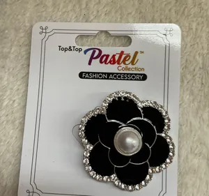 Flower Brooch Black thumbnail 1