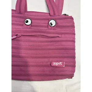 Zipit Pink‎ Zipper Shoulder Bag with Eyes | Quirky Novelty Tote Purse | 11x9" thumbnail 2
