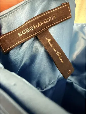BCBGMAXAZRIA Womens 2 Blue Satin Beaded Cocktail Prom Dress thumbnail 9
