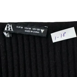 Zara Black Stretch Off the Shoulder Knit Crop Top Women Size Medium | 1-18 thumbnail 2
