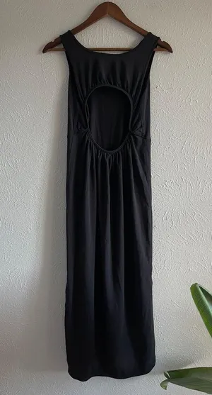 Lululemon Pima Cotton Open-Back Midi Dress Black thumbnail 12