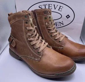 Steve Madden leather fur fleece lined tan lace up boots Size 9 thumbnail 12