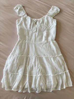 Hollister White Flowy Mini Dress thumbnail 1