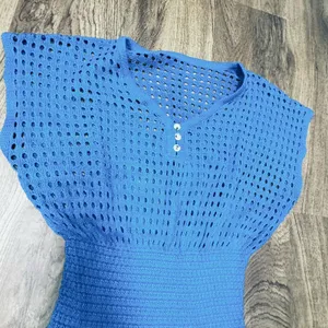 Calvin Klein Turquoise Womens Crochet Knit Dress Swim‎ Cover-Up Size Small thumbnail 2