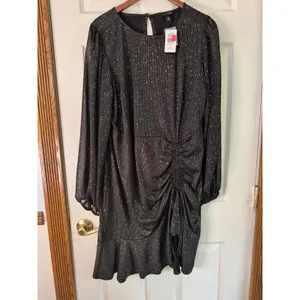 Torrid Party Dress Sparkle Ruched Long Sleeve Plus‎ Size 2 / 2X thumbnail 10