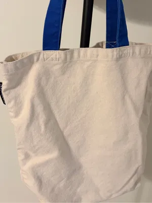 Starbucks Canvas Mini Tote in Cream with Blue Handles and Multicolor Print thumbnail 5