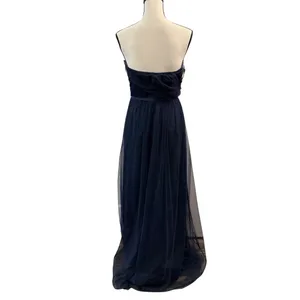 Vera Wang White Women’s Navy Tulle Strapless Dress Size 8 thumbnail 2