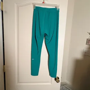 Alo Yoga Blissful Ribbed High Waist 7/8 Leggings Ocean Teal S thumbnail 2