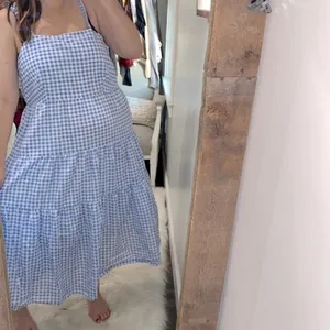Time and Tru blue & white checkered maxi dress size XLarge thumbnail 3