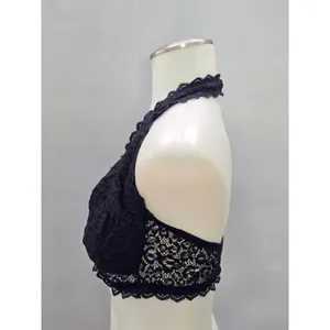 Auden Black Romantic Boudoir Bridal Cottage Lingerie Feminine Lace Bralette XL thumbnail 3