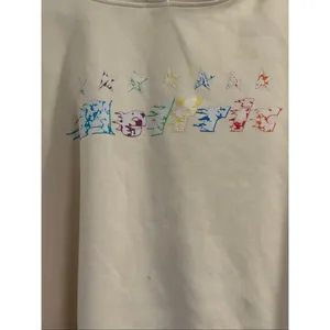 Aelfric Eden Cream Star Embroidery Graffiti Pullover Hoodie Size M thumbnail 3