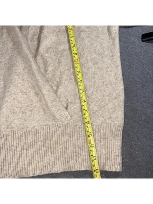 ASTR The Label $80 Wool Tri-Blend Woman’s Large Beige Pleated Wrap Sweater S thumbnail 8