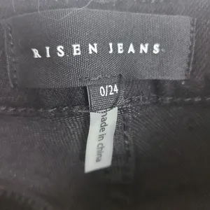 Risen Women's High Rise Crossover Jeans Black‎ Size 0/24 Waist Size 24 thumbnail 8