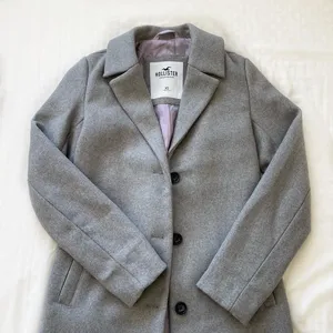 Hollister wool blend grey coat thumbnail 1