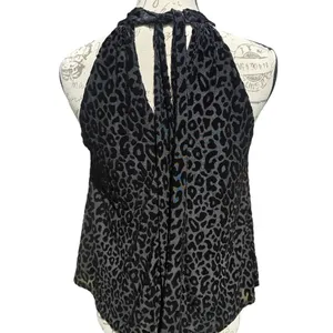 Altar'd State‎ -1610 Mock Neck Velvet Animal Print Sleeveless Top Small thumbnail 3
