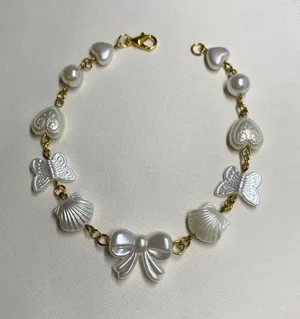 Handmade Gold Pearl Bracelet/Anklet thumbnail 1