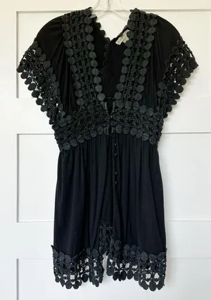 Black Boho Coverup Tunic thumbnail 1