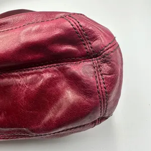 Hobo International Red Leather Shoulder Bag Zip Top Hobo Purse Handbag Berry thumbnail 8