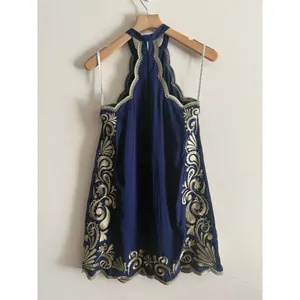Lilly Pulitzer XS Quinn Dress Navy‎ Gold Gypset Swirl Dress Embroidered thumbnail 4