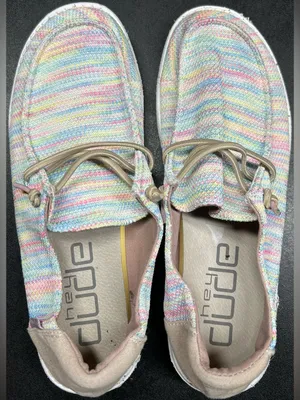 Hey Dude Women’s Size 9 Wendy Sox Rainbow Aurora White Slip On Shoe thumbnail 5