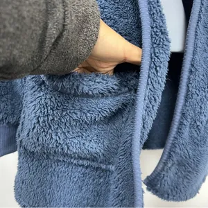 Koolaburra by Ugg Plush hooded Cardigan Size S Blue Oversized Open Front Pockets thumbnail 3