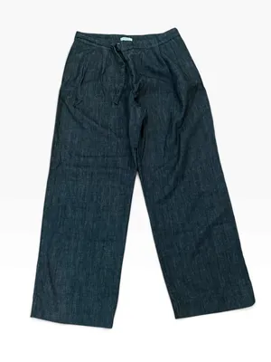 ANTHROPOLOGIE Maeve Belted Pleated High Rise Wide Leg Jeans Dark Denim Size 31 thumbnail 5