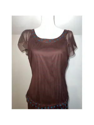 Y2k Avant Garde Brown & Teal Maxi-Midi thumbnail 2