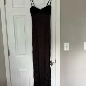 Outcast Lace Corset Tie Black Gothic Maxi Dress thumbnail 11