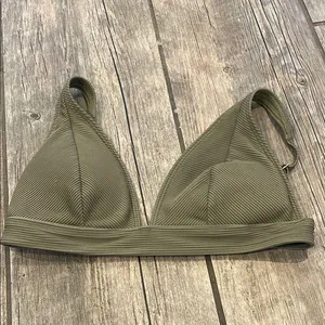 Abercrombie and Fitch Olive Green Ribbed Bikini Top thumbnail 1