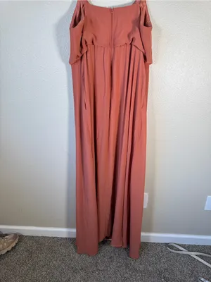 Birdy Grey Terracotta Maxi Bridesmaid Dress Womens 1X Formal Chiffon Classic thumbnail 4