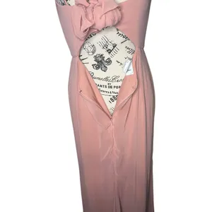 Thread Tie-Back Cutout Trumpet Bridesmaid Gown with Front Slit Desert Rose‎ EUC thumbnail 13