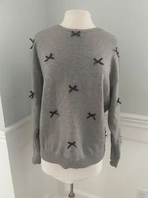 NEW EDIKTED SATIN BOW OVERSIZE SWEATER XL! thumbnail 6