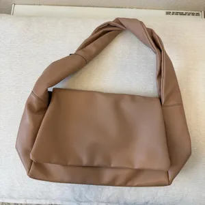Taupe Brown Faux Leather Slouchy Shoulder Bag Oversized Hobo Purse thumbnail 1