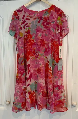 Eliza J. Pink Floral‎ Dress Size 12 thumbnail 1