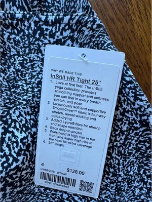 Lululemon Instill High Rise 25” Warped Alpine White Black Size 4 NWT thumbnail 4