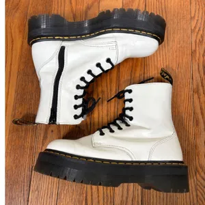 Dr. Martens‎ Jadon Platform Boots Polished Smooth Leather White Women's size 8 thumbnail 3