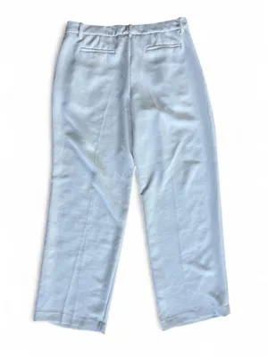 Aritzia Wilfred The Effortless Pant White Crepette Wide Leg Trouser Size 14 thumbnail 2