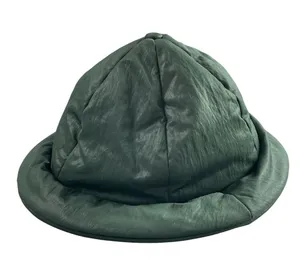 Kith & Kin Women's Stadium Green Soft Quilted Rounded Rain Puffer Bucket Hat OS thumbnail 1