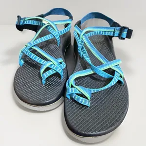 Chacos Chaco River Hiking Sandals Women Size 7 Aqua Blue Green Adjustable Straps Vibram thumbnail 1