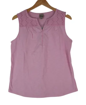 Como Vintage Sleeveless Tank‎ Top V Neck Shirt Womens M Pink New Tractor Supply thumbnail 1