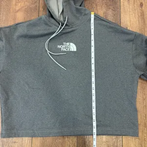 The North Face Women's Horizon Performance Fleece Hoodie Heather Grey Crop Sz L thumbnail 7