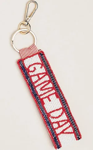 ANTHROPOLOGIE Beaded Bag Charm - White thumbnail 1