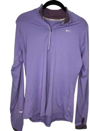 Nike Dri-FIT 1/4 Zip Running Top Women's Size Medium Purple Pullover Athleisure thumbnail 1